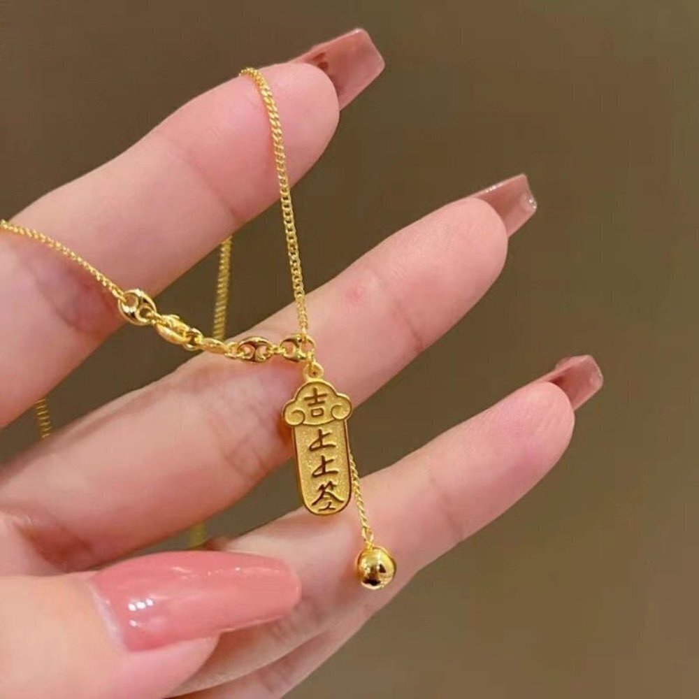Text Sequins Birthday Pendant necklace - Picture 2 of 5